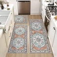thumbnail image 1 of Findosom 3pcs Kitchen Rugs Set,Washable Boho Farmhouse Kitchen Mats for Floor,Non Slip Kitchen Floor Mat Carpet Runner Rugs for Entryway Hallway Laundry Home Decor 20"x32"+20"x47"+20"x59" Orange, 1 of 8