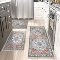 thumbnail image 1 of Findosom 3pcs Kitchen Rugs Set,Washable Boho Farmhouse Kitchen Mats for Floor,Non Slip Kitchen Floor Mat Carpet Runner Rugs for Entryway Hallway Laundry Home Decor 20"x32"+20"x32"+20"x47" Orange, 1 of 8