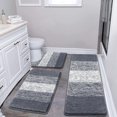 thumbnail image 1 of Findosom 3pcs Bathroom Rugs Set with U-Shaped Mat , Non Slip, Quick Drying, Water Absorbent Bath Rug Mat Carpet Machine Washable 18"x26"+18"x48"+U 20"x24" Dark Gray, 1 of 9