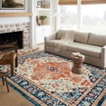 thumbnail image 1 of Findosom 6'x9' Vintage Boho Area Rug, Machine Washable Rugs Non Slip Distressed Indoor Rug,Large Retro Area Rug Floor Carpet for Bedroom Dining Room Entryway Office Decor,Orange, 1 of 8