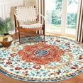 thumbnail image 1 of Findosom 5.25' Modern Floral Round Rug Bohemian Area Rug Non Slip Boho Round Rug for Dining Room Table Washable Round Bedroom Carpet for Entryway Living Room Office Game Room Gray, 1 of 8
