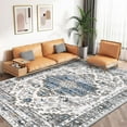 thumbnail image 1 of Findosom 5'x7' Gray Boho Area Rug Vintage Medallion Distressed Non-Shedding Living Room Area Rug 0.6" Thickness Indoor Non Slip Washable Area Rug Soft Throw Rugs Carpet for Entryway Hallway Bedroom, 1 of 8