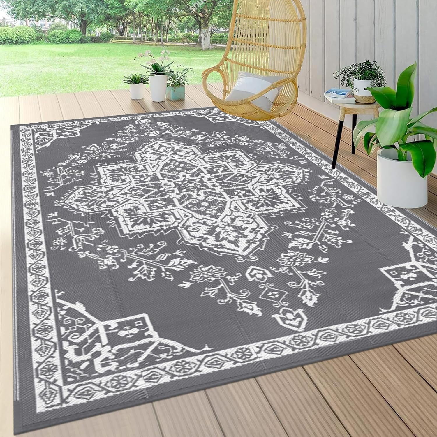 Findosom 5'x7' RV Outdoor Rug Large Outdoor Rug Patios Rug Camping Rugs