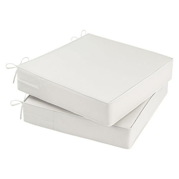 Findosom 2pcs Patio Chair Cushions 19x19 Inch Waterproof Fade Resistant Outdoor Seat Cushions for Patio Furniture Garden Sofa Couch Chair Pads with Adjustable Straps,Beige