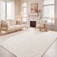 thumbnail image 1 of Findosom 6'x9' Area Rug for Living Room,Machine Washable Non-Slip Area Rug,Jacquard Ultra Soft Non Shed Cream Modern Wavy Carpet Indoor Rugs for Bedroom Dining Room Home Office Entryway Decor, 1 of 9