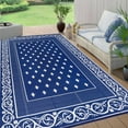 thumbnail image 1 of Findosom 6'x9' Blue Large Outdoor Rug Outdoor Mat RV Outdoor Rug Reversible Plastic Straw Area Rug Mat Camping Rugs Waterproof Floor Mat and Rug for RV,Patio,Backyard,Deck,Picnic,Beach,Trailer, 1 of 6