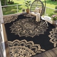thumbnail image 1 of Findosom 6'x9' Outdoor Rug Large Patios Rug RV Outdoor Rug Waterproof Foldable Portable Camping Rugs Reversible Plastic Straw Rug Outdoor Area Rug for Camping,RV,Balcony,Patio,Picnic,Beach Black, 1 of 9