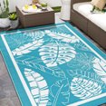 thumbnail image 1 of Findosom 6'x9' Outdoor Rug Patios Rug Waterproof RV Outdoor Rug Camping Rugs Reversible Plastic Straw Rug Large Outdoor Mat Outdoor Area Rug for Camping,Balcony Apartment,Patio,Picnic,Beach Teal, 1 of 11