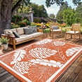thumbnail image 1 of Findosom 6'x9' Outdoor Rug Patios Rug Waterproof RV Outdoor Rug Camping Rugs Reversible Plastic Straw Rug Large Outdoor Mat Outdoor Area Rug for Camping,Balcony Apartment,Patio,Picnic,Beach Orange, 1 of 13