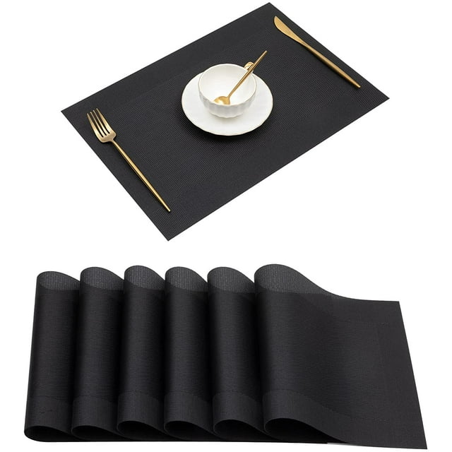 Findosom 6pcs of PVC Placemat, NonSlip HeatResistant Placemats Stain