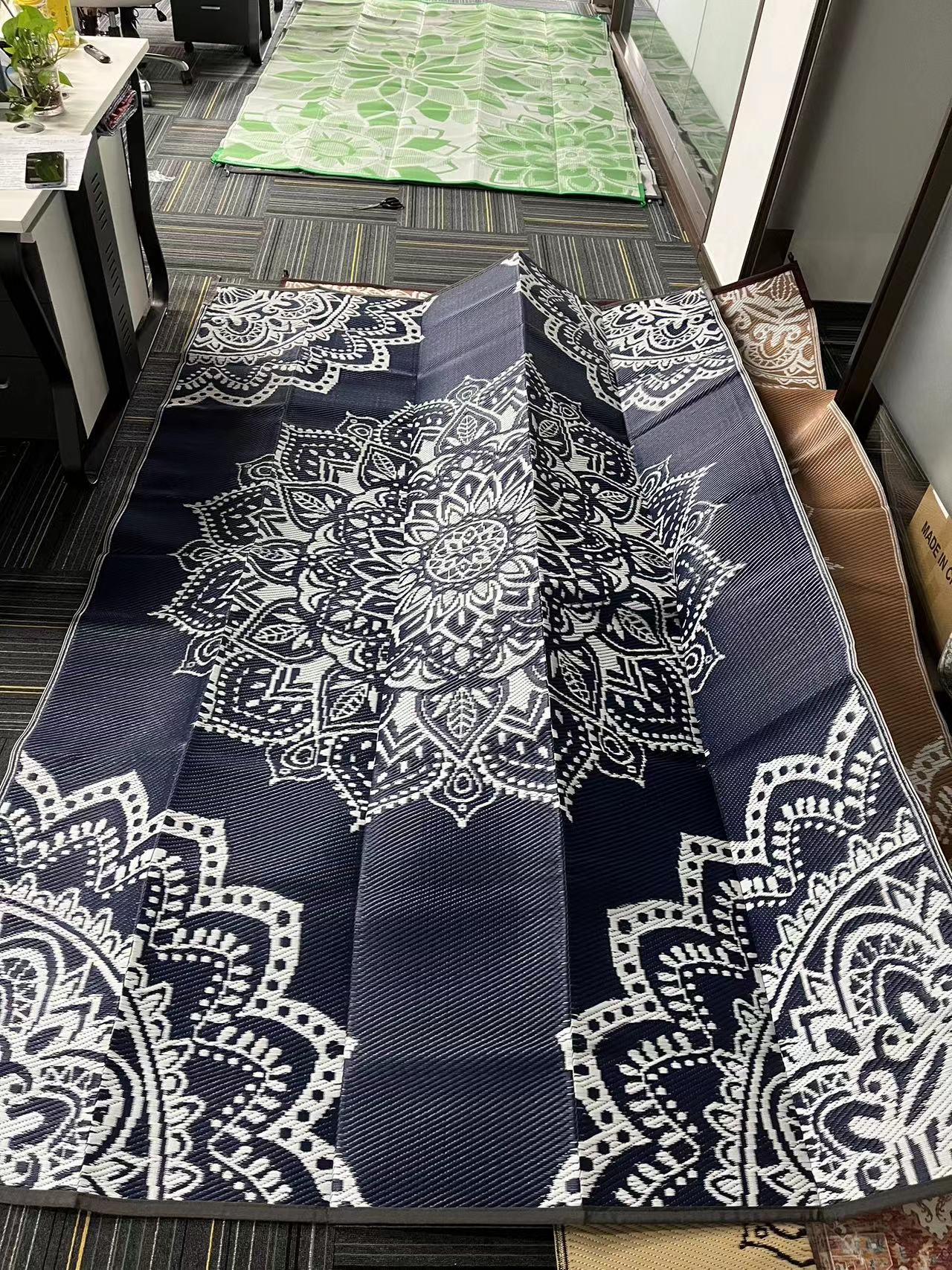 Findosom 8'x10' Dark Blue Large Plastic Reversible Outdoor Camping