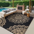 thumbnail image 1 of Findosom 8'x10' Outdoor Rug Large Patios Rug RV Outdoor Rug Waterproof Foldable Portable Camping Rugs Reversible Plastic Straw Rug Outdoor Area Rug for Camping,RV,Balcony,Patio,Picnic,Beach Black, 1 of 9