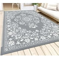 thumbnail image 1 of Findosom 9'x12' Boho Mandala Outdoor Rug Patio Rug Large Reversible Plastic Straw Rug RV Outdoor Mat Waterproof Foldable Portable Camping Mat for RV,Patio,Backyard,Deck,Picnic,Beach Gray, 1 of 13