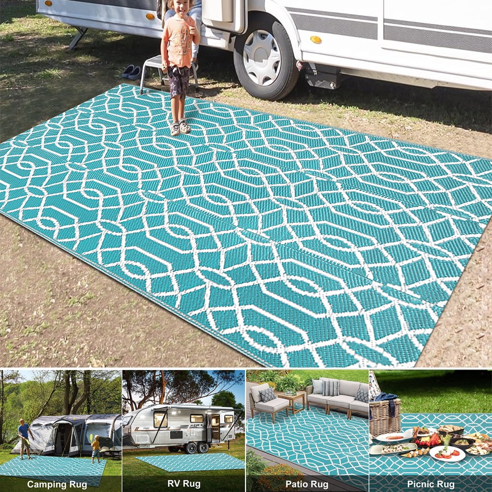 Findosom 9'x12' RV Outdoor Rug Large Outdoor Rug Patios Rug Camping