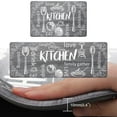 thumbnail image 1 of Findosom Anti Fatigue Kitchen Rug Floor Mats 2Piece Kitchen Runner Rug,Waterproof Non-slip 0.4" Thickness Cushioned Comfort Standing Mat Farmhouse Floor Carpet for Sink,Laundry,18"x30"+18"x47" Grey, 1 of 10