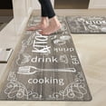 thumbnail image 1 of Findosom Anti Fatigue Kitchen Rug Floor Mats 2Piece Kitchen Runner Rug,Waterproof Non-slip 0.4" Thickness Cushioned Comfort Standing Mat Farmhouse Floor Carpet for Sink,Laundry,18"x30"+18"x47" Brown, 1 of 13