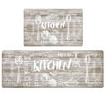 thumbnail image 1 of Findosom Anti Fatigue Kitchen Rug Mats Set of 2 Kitchen Runner Rug Waterproof Non-Slip 0.4" Thickness Comfort Standing Mat 18"x30"+18"x47" Brown, 1 of 8