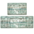thumbnail image 1 of Findosom Anti Fatigue Kitchen Rug Mats Set of 2 Kitchen Runner Rug Waterproof Non-Slip 0.4" Thickness Comfort Standing Mat 18"x30"+18"x47" Green, 1 of 8
