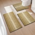 thumbnail image 1 of Findosom Bathroom Rugs Set of 3,Non Slip Thick Absorbent Chenille Bath Rugs with U Shape Contour,Machine Washable Quick Dry Soft Bath Mat for Tub Shower Bathroom Decor,20"x32"+20"x26"+U 20"x24" Khaki, 1 of 8