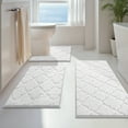 thumbnail image 1 of Findosom Bathroom Rugs Sets 3 Pcs,Non Slip Soft Absorbent Microfiber Bath Mats and U-Shaped Contour Toilet Rug,Machine Washable Plush Shaggy Bath Mat Set for Bathroom 18"x26"+18"x48"+U 20"x24" White, 1 of 10