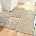 thumbnail image 1 of Findosom Bathroom Rugs Sets 4 Pcs with Toilet Lid Cover,U-Shaped Contour Toilet Mat,Non-Slip Machine Washable Absorbentb Rugs and Mats for Bathroom Floor Mats Microfiber Shaggy Bath Rug,Beige, 1 of 9