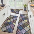 thumbnail image 1 of Findosom 3pc Boho Kitchen Rugs and Mats Set, Non Slip Washable Kitchen Runner Rug for Kitchen Floor, Farmhouse Kitchen Decor, Hallway, Entryway, Laundry Room,20"x32"+20"x47"+20"x59" Colorful, 1 of 8