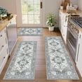 thumbnail image 1 of Findosom Boho Kitchen Rugs 3Piece Set,Non-slip Washable Kitchen Mats for Floor Kitchen Runner,Soft Belgian Velvet Floor Mat Carpet Runner Rugs for Hallway,Laundry Room,Kitchen Door Mat,Gray, 1 of 9
