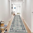 thumbnail image 1 of Findosom 2'x10' Runner Rugs for Hallway Machine Washable Runners Rug,Vintage Runner Rug Non Slip Kitchen Runner Rug Medallion Carpet Runner for Bedroom Laundry Entrance,Blue, 1 of 9