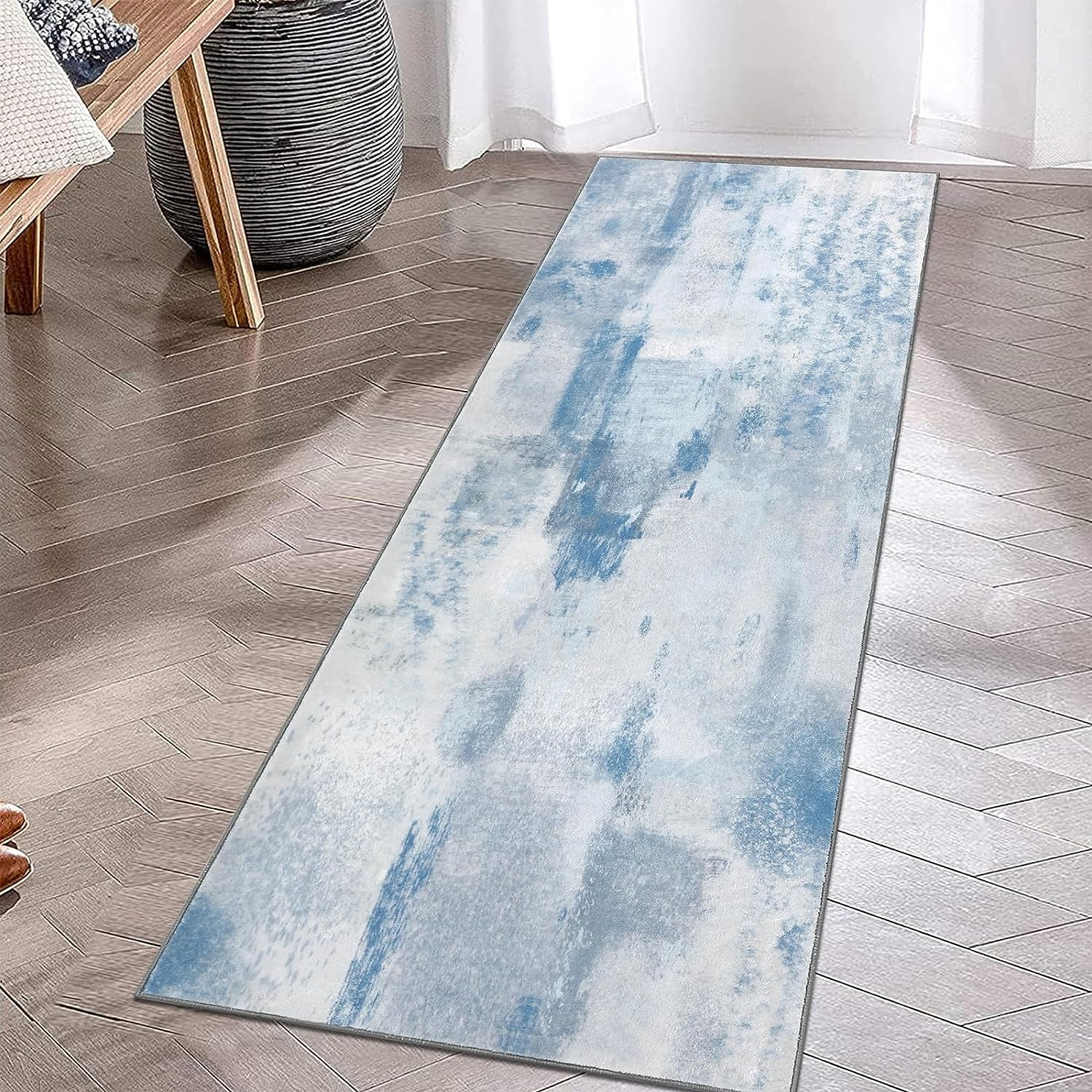 Findosom Boho Runner Rug 2'x6' Non Slip Washable Distressed Medallion