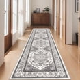 thumbnail image 1 of Findosom 2'x8' Runner Rugs for Hallway Machine Washable Runners Rug,Vintage Runner Rug Non Slip Kitchen Runner Rug Medallion Carpet Runner for Bedroom Laundry Entrance,Gray, 1 of 7