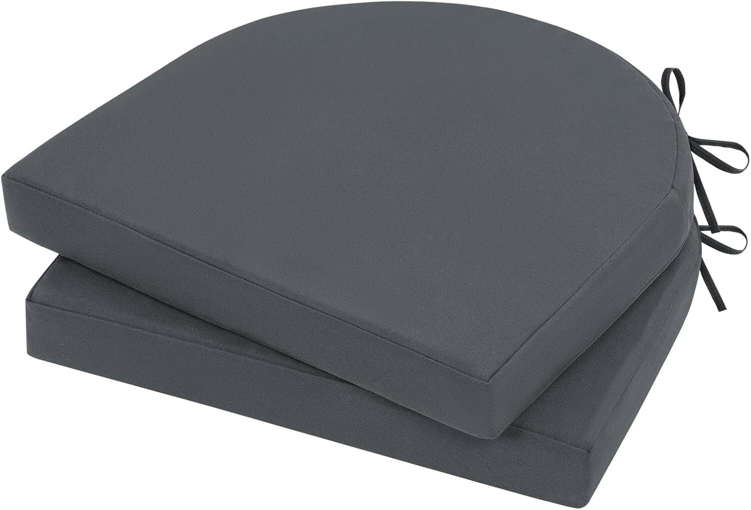 Findosom Outdoor Chair Cushion Set of 2, 17"x16"x2" Waterproof Patio Seat Chair Cushions with Ties,Fade Resistant Round Corner Outdoor Deep Seat Cushions for Outdoor Furniture,Dining Chair Pads,Beige