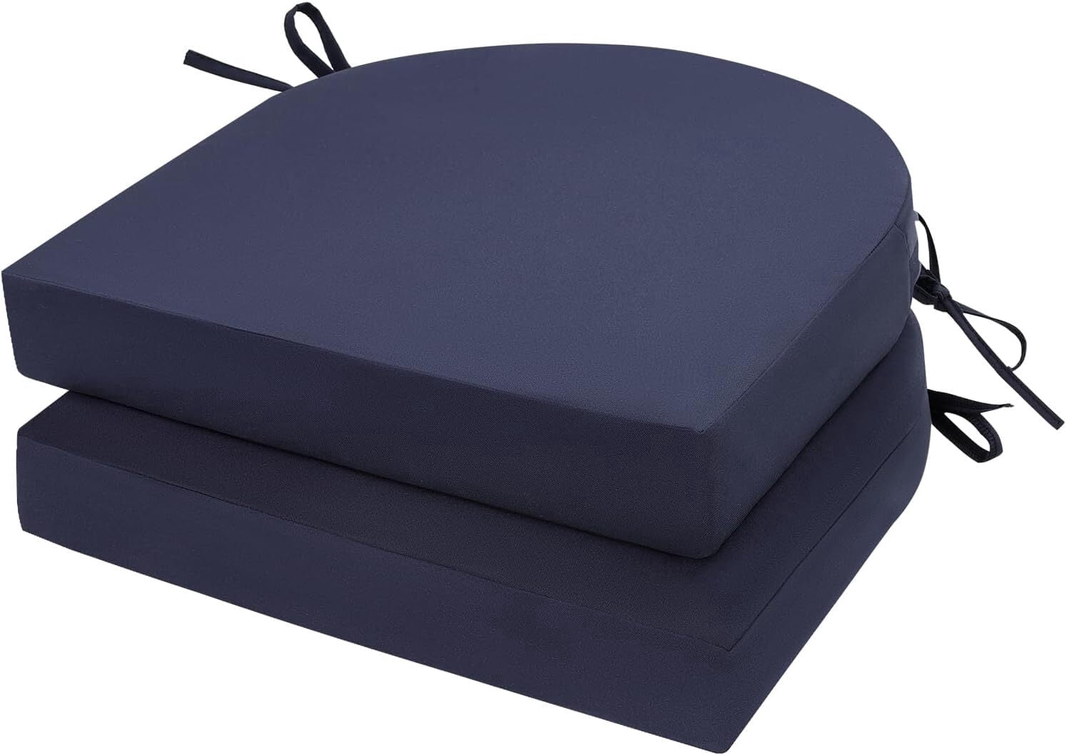 Findosom Outdoor Chair Cushion Set of 2, 19"x19"x3" Waterproof Patio Seat Chair Cushions with Ties,Fade Resistant Round Corner Outdoor Deep Seat Cushions for Outdoor Furniture,Dining Chair Pads,Beige