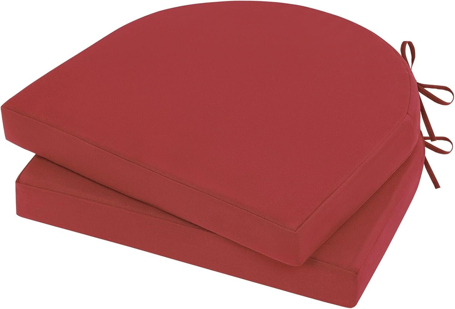 Findosom Outdoor Chair Cushion Set of 2, 19"x19"x3" Waterproof Patio Seat Chair Cushions with Ties,Fade Resistant Round Corner Outdoor Deep Seat Cushions for Outdoor Furniture,Dining Chair Pads,Beige
