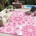 thumbnail image 1 of Findosom Outdoor Rug 6'x9' Reversible Waterproof Outdoor Patio Rug Mat Plastic Straw Rug Outdoor Area Rug Patio Camping Rug for RV Picnic Balcony Backyard Beach Outdoor Decor,Pink, 1 of 9