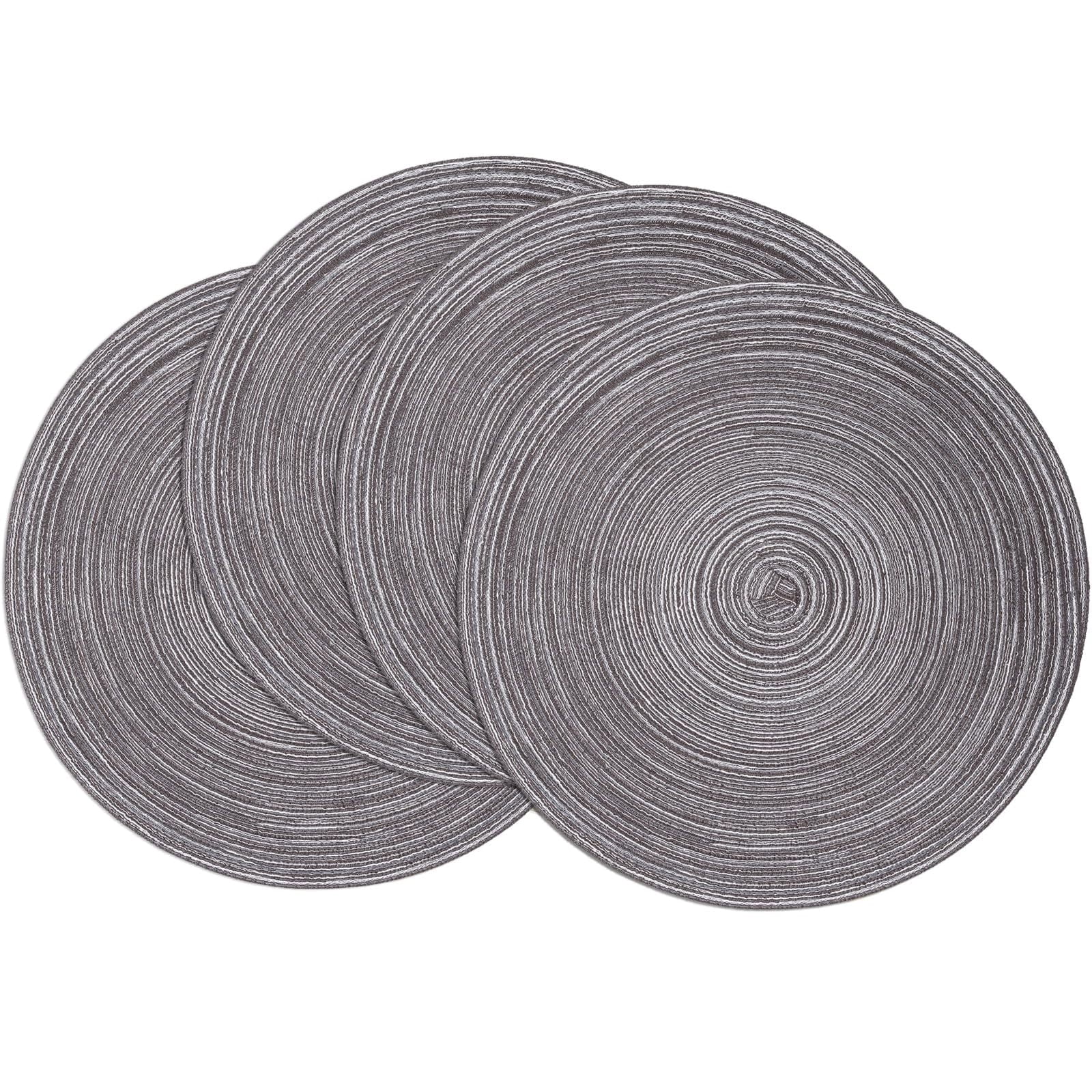 Findosom 15" Round Placemats Set of 4,Heat Resistant Non Slip Washable Place Mats for Dining Tables,Kitchen Table Dinner Party Table Decoration,Gray - Walmart.com