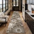thumbnail image 1 of Findosom Runner Rug for Hallway 2x10 ft,Non-slip Machine Washable Runners Flower Floor Mats Low Pile Carpet Rug Runner with Rubber Backing for Entryway Doormat Bathroom Kitchen Laundry Room,Brown, 1 of 8