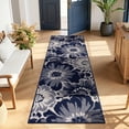 thumbnail image 1 of Findosom Runner Rug for Hallway 2x6 ft,Non-slip Machine Washable Runners Flower Floor Mats Low Pile Carpet Rug Runner with Rubber Backing for Entryway Doormat Bathroom Kitchen Laundry Room,Blue, 1 of 8