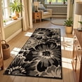 thumbnail image 1 of Findosom Runner Rug for Hallway 3x6 ft,Non-slip Machine Washable Runners Flower Floor Mats Low Pile Carpet Rug Runner with Rubber Backing for Entryway Doormat Bathroom Kitchen Laundry Room,Black, 1 of 8