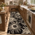 thumbnail image 1 of Findosom Runner Rug for Hallway 3x8 ft,Non-slip Machine Washable Runners Flower Floor Mats Low Pile Carpet Rug Runner with Rubber Backing for Entryway Doormat Bathroom Kitchen Laundry Room,Black, 1 of 8