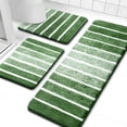 thumbnail image 1 of Findosom Bathroom Rugs Set of 3,Absorbent Non-Slip Machine Washable Bath Rugs, Microfiber Quick Dry Bath Mats for Bathroom Floor Tub Shower Bedroom Kitchen,18"x26"+18"x48"+U Shape 20"x24" Green, 1 of 9