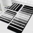 thumbnail image 1 of Findosom Bathroom Rugs Set of 3,Absorbent Non-Slip Machine Washable Bath Rugs, Microfiber Quick Dry Bath Mats for Bathroom Floor Tub Shower Bedroom Kitchen,18"x26"+18"x48"+U Shape 20"x24" Black, 1 of 9