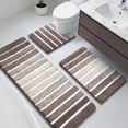 thumbnail image 1 of Findosom Bathroom Rugs Set of 3,Absorbent Non-Slip Machine Washable Bath Rugs, Microfiber Quick Dry Bath Mats for Bathroom Floor Tub Shower Bedroom Kitchen,20"x32"+20"x59"+U Shape 20"x24" Brown, 1 of 9