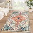 thumbnail image 1 of Findosom 3'x5' Vintage Boho Area Rug, Machine Washable Rugs Non Slip Distressed Indoor Rug,Large Retro Area Rug Floor Carpet for Bedroom Dining Room Entryway Office Decor,Orange, 1 of 6