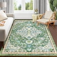 thumbnail image 1 of Findosom 5'x7' Vintage Boho Area Rug, Machine Washable Rugs Non Slip Distressed Indoor Rug,Large Retro Area Rug Floor Carpet for Bedroom Dining Room Entryway Office Decor,Green, 1 of 8