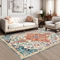 thumbnail image 1 of Findosom 5'x7' Vintage Boho Area Rug, Machine Washable Rugs Non Slip Distressed Indoor Rug,Large Retro Area Rug Floor Carpet for Bedroom Dining Room Entryway Office Decor,Orange, 1 of 9