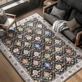 thumbnail image 1 of Findosom 5'x7'Vintage Boho Area Rug, Machine Washable Non-Slip Soft Floor Carpet, Stain Resistant Distressed Indoor Rug for Living Room Bedroom Dining Room Entryway,Black, 1 of 11