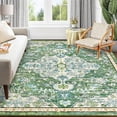 thumbnail image 1 of Findosom 8'x10' Vintage Boho Area Rug, Machine Washable Rugs Non Slip Distressed Indoor Rug,Large Retro Area Rug Floor Carpet for Bedroom Dining Room Entryway Office Decor,Green, 1 of 8