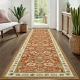 thumbnail image 1 of Findosom Washable Runner Rug 2'x10' Non-slip Kitchen Runner Rug, Vintage Paisley Runner Rugs Soft Distressed Carpet Boho Runner Rug for Hallway Bedroom Laundry Entryway,Orange, 1 of 10