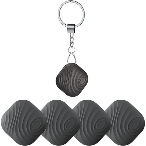 Findthing Key Finder Smart Tag 4-Pack - Bluetooth Tracker Item Locator with Key Chain - Both iOS and Android Compatible for Keys Pet Wallets Backpacks and Tablets (4-Black)