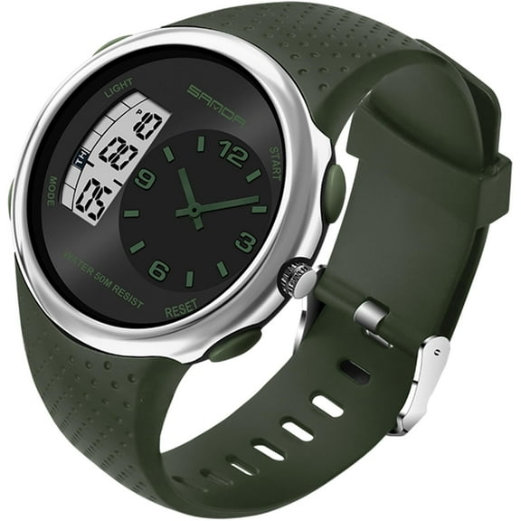 Findtime Cool Watches for Men Unique Unusual Different Designer Watch Dual Time Zone Analog Digital Young Mens Wristwatch Waterproof
